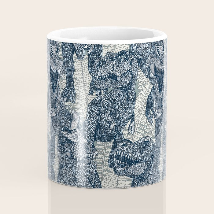 Tyrannosaurus rex indigo Coffee Mug Gallery Image 4