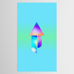 Space Ship Vibrant Blue-Green Colors Minimalist Modern Abstract Illustration  Tablecloth Gallery Image 2