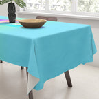 Space Ship Vibrant Blue-Green Colors Minimalist Modern Abstract Illustration  Tablecloth Gallery Image 3