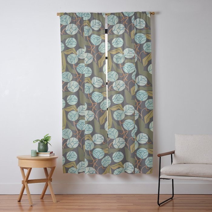 Pale Blue Roses Window Curtain Gallery Image 9