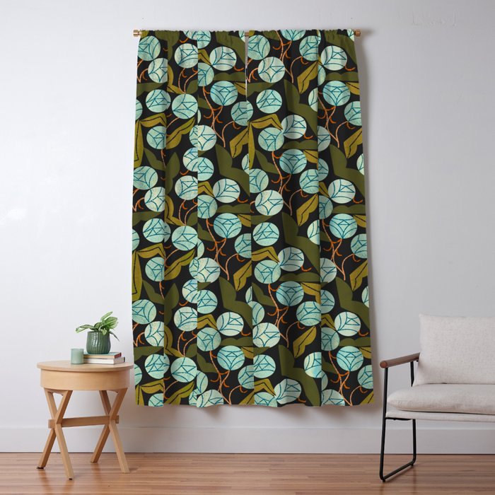 Pale Blue Roses Window Curtain Gallery Image 5
