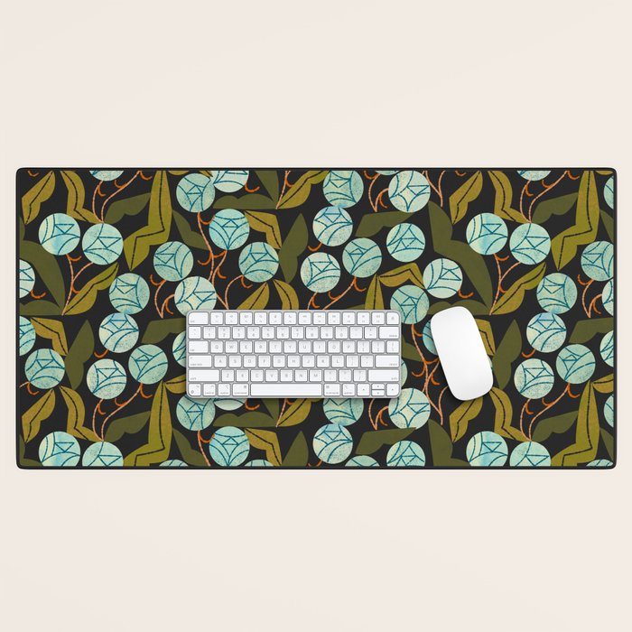 Pale Blue Roses Desk Mat Gallery Image 1