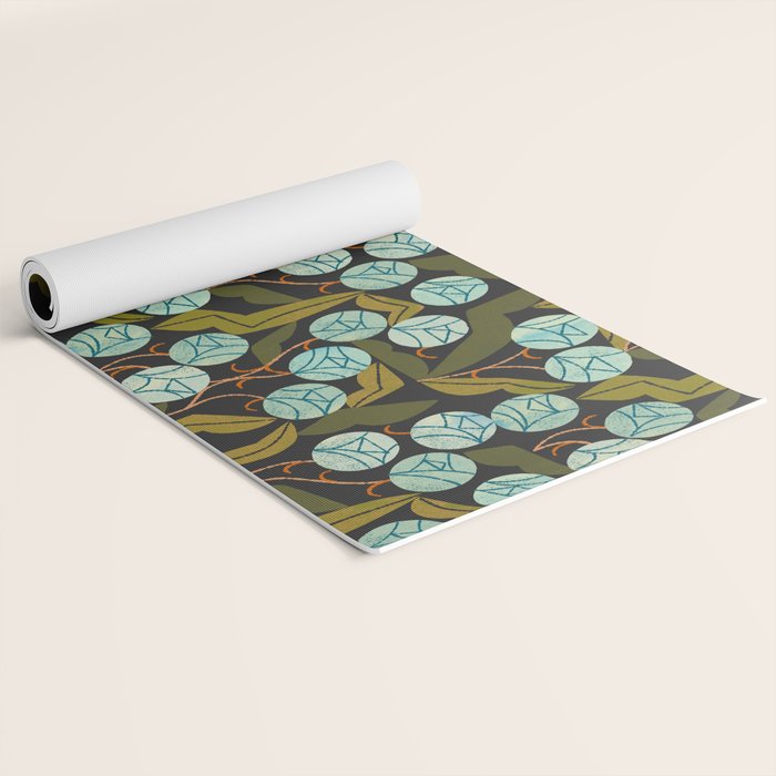 Pale Blue Roses Yoga Mat Gallery Image 2