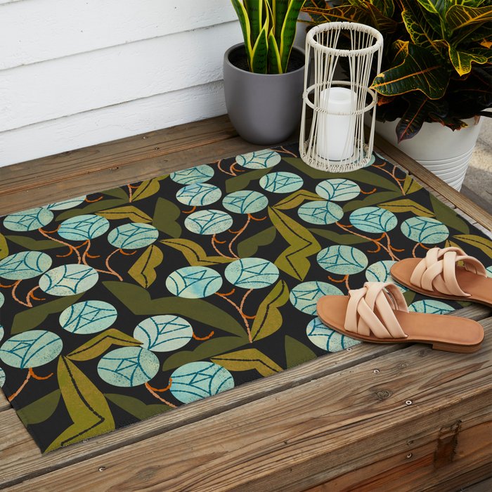 Pale Blue Roses Outdoor Rug Gallery Image 2