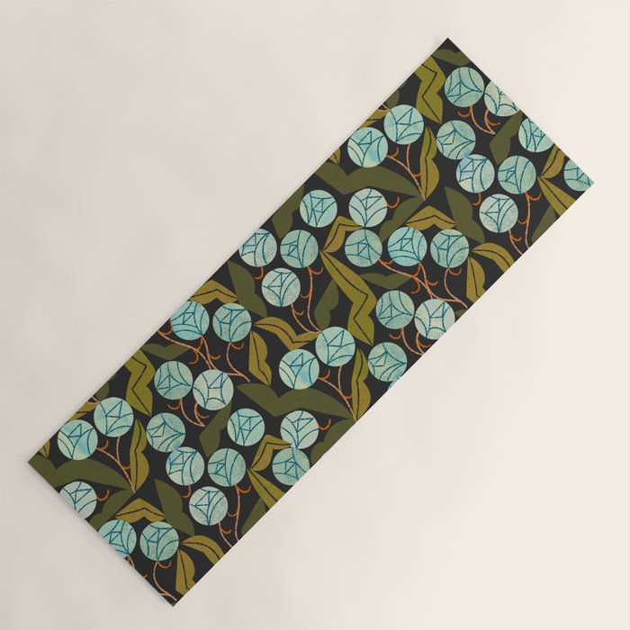 Pale Blue Roses Yoga Mat