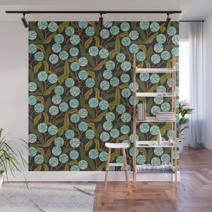 Pale Blue Roses Wall Mural Gallery Image 1