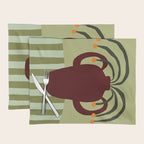 Summer Flower pottery with stripe Placemat Gallery Image 1