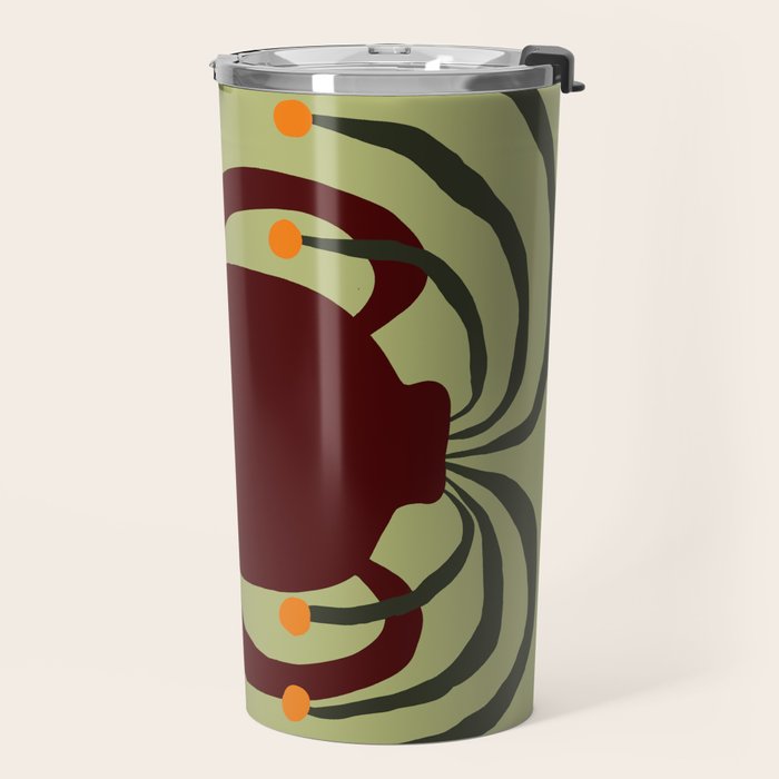 Summer Flower pottery with stripe Travel Mug Gallery Image 2
