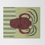 Summer Flower pottery with stripe Throw Blanket Gallery Image 2