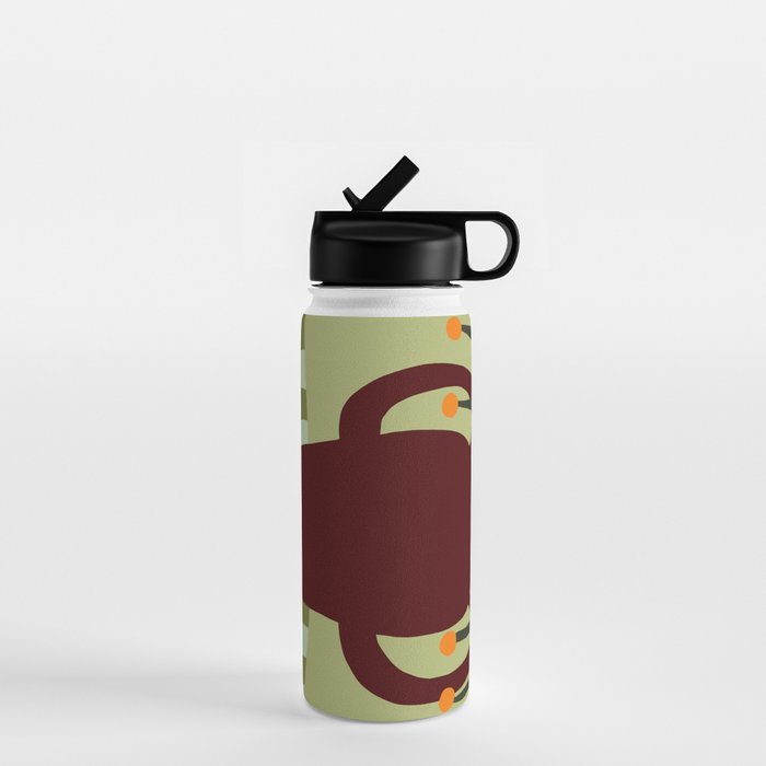 Summer Flower pottery with stripe Water Bottle Gallery Image 1