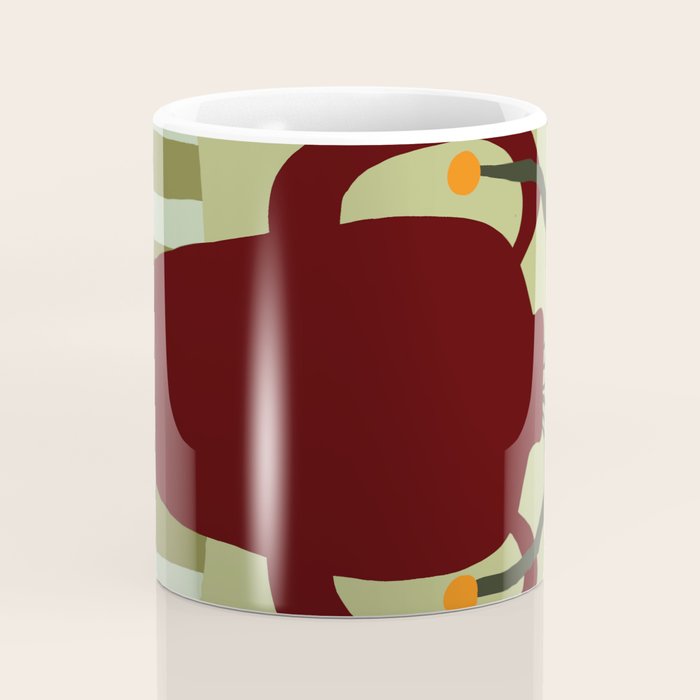 Summer Flower pottery with stripe Coffee Mug Gallery Image 4