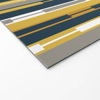 Vertical Striped Geo Chain Geometric Pattern Navy Blue Mustard Yellow Gray White Welcome Mat Gallery Image 2