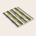 Vertical Striped Geo Chain Geometric Pattern Navy Blue Mustard Yellow Gray White Notebook Gallery Image 3