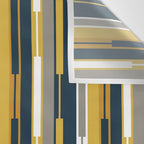 Vertical Striped Geo Chain Geometric Pattern Navy Blue Mustard Yellow Gray White Wall Tapestry Gallery Image 3