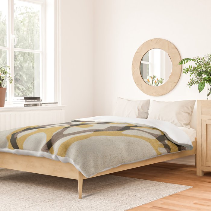 Echoes of Gypsophila / Yellow & Brown Duvet Cover Gallery Image 2