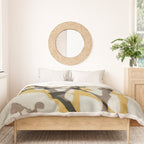 Echoes of Gypsophila / Yellow & Brown Duvet Cover Gallery Image 3