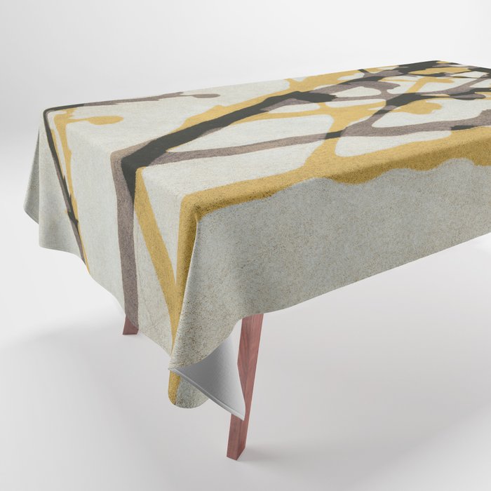 Echoes of Gypsophila / Yellow & Brown Tablecloth Gallery Image 1