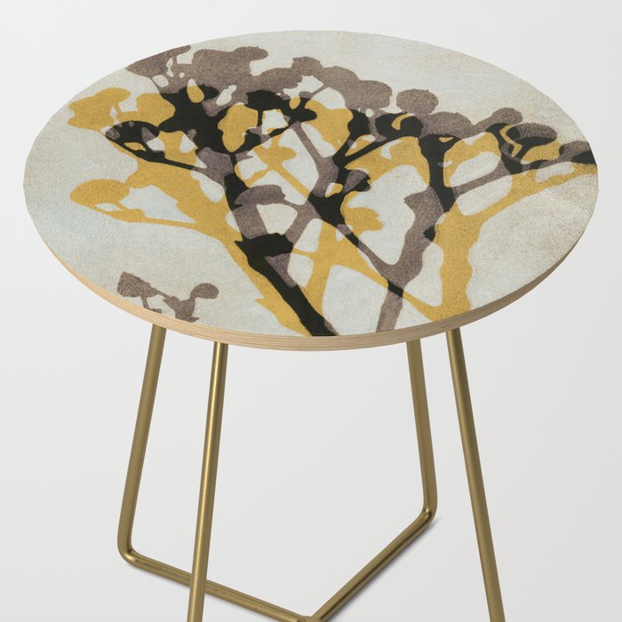 Echoes of Gypsophila / Yellow & Brown Side Table Gallery Image 2