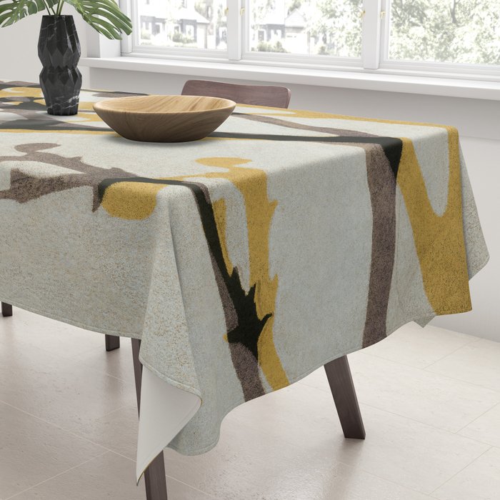 Echoes of Gypsophila / Yellow & Brown Tablecloth Gallery Image 3