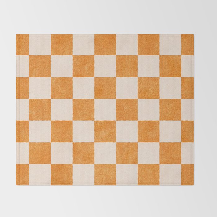 CHECKER - 001 - Tangerine Throw Blanket Gallery Image 2