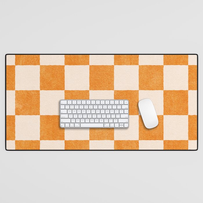 CHECKER - 001 - Tangerine Desk Mat Gallery Image 1
