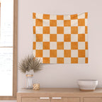 CHECKER - 001 - Tangerine Wall Tapestry Gallery Image 2