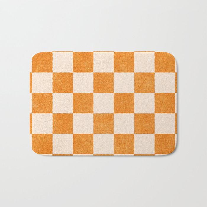 CHECKER - 001 - Tangerine Bath Mat Gallery Image 1