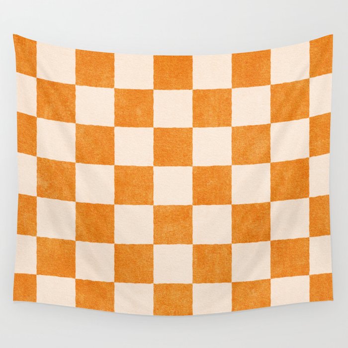 CHECKER - 001 - Tangerine Wall Tapestry Gallery Image 4