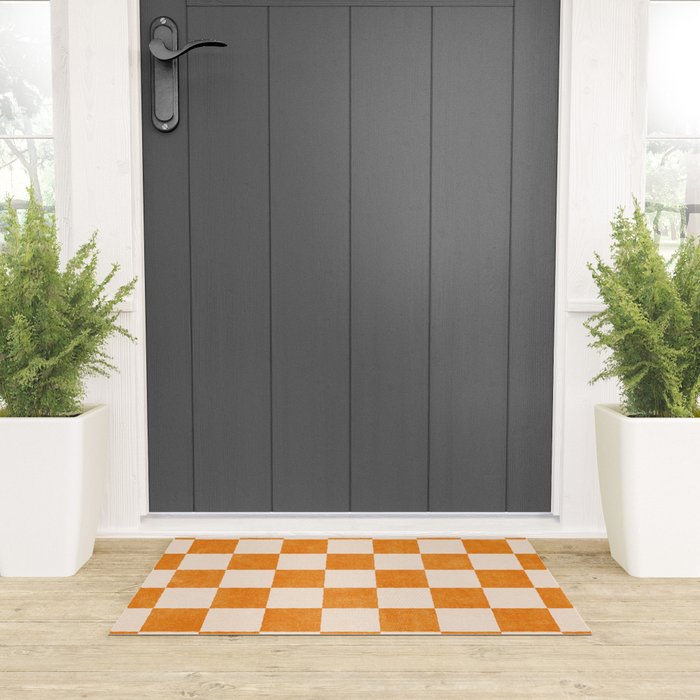 CHECKER - 001 - Tangerine Welcome Mat Gallery Image 3