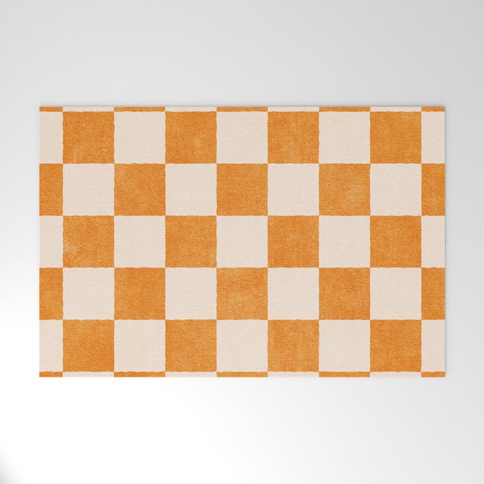 CHECKER - 001 - Tangerine Welcome Mat Gallery Image 1