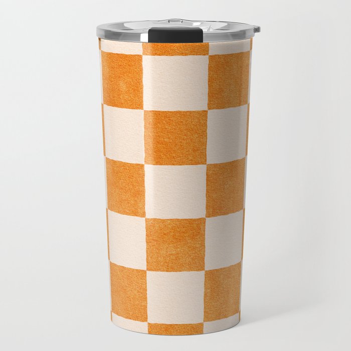 Checker - 001 - Tangerine Travel Mug