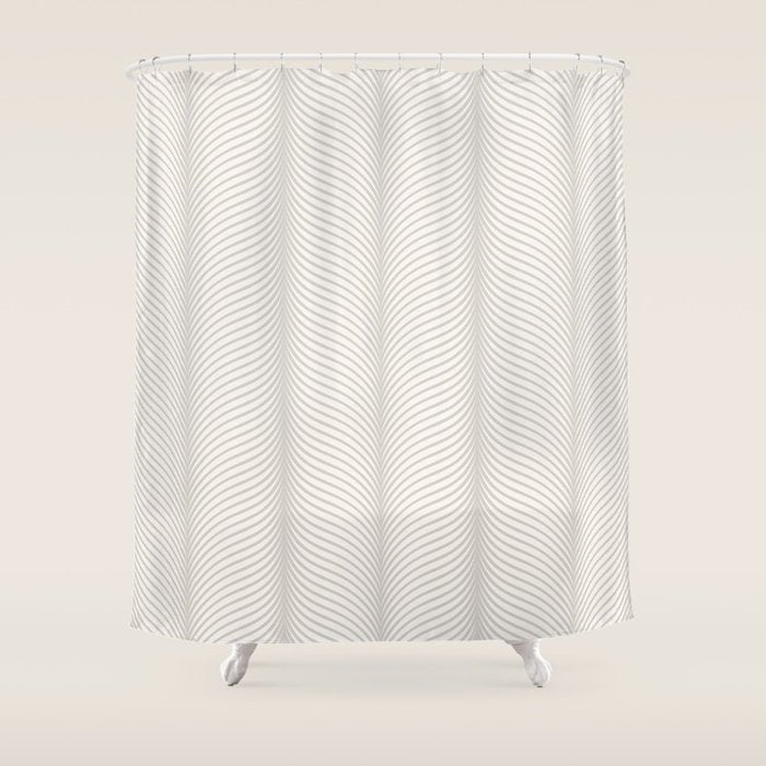 Elysian XVII Grey White Shower Curtain Gallery Image 1