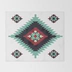 Southwest Santa Fe Geometric Tribal Indian Pattern Throw Blanket Gallery Image 2