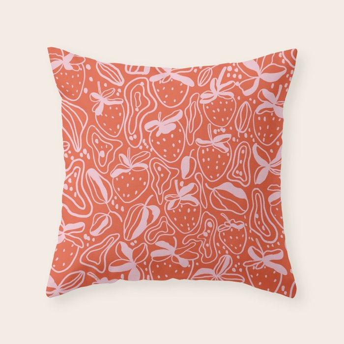Red and pink strawberries Throw Pillow Gallery Image 6