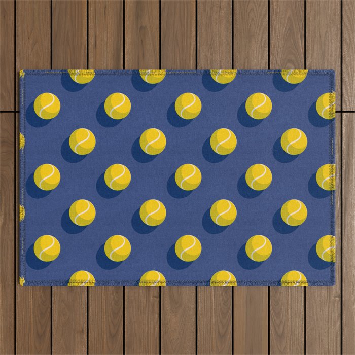 BALLS Tennis - hard court - pattern Outdoor Rug Gallery Image 1
