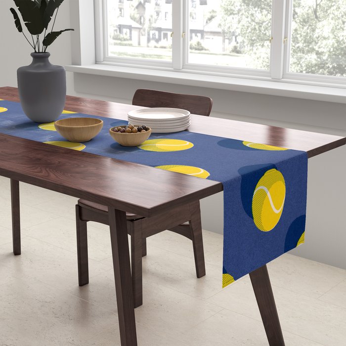 BALLS Tennis - hard court - pattern Table Runner Gallery Image 2