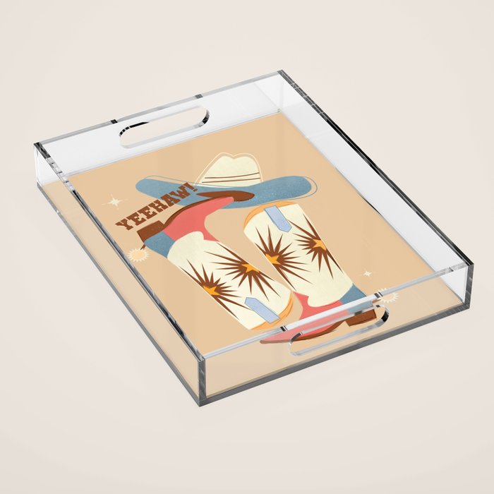 Yeehaw! Cowboy Boots Acrylic Tray Gallery Image 1