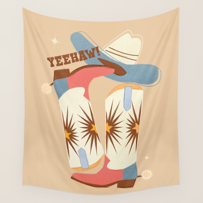 Yeehaw! Cowboy Boots Wall Tapestry Gallery Image 4