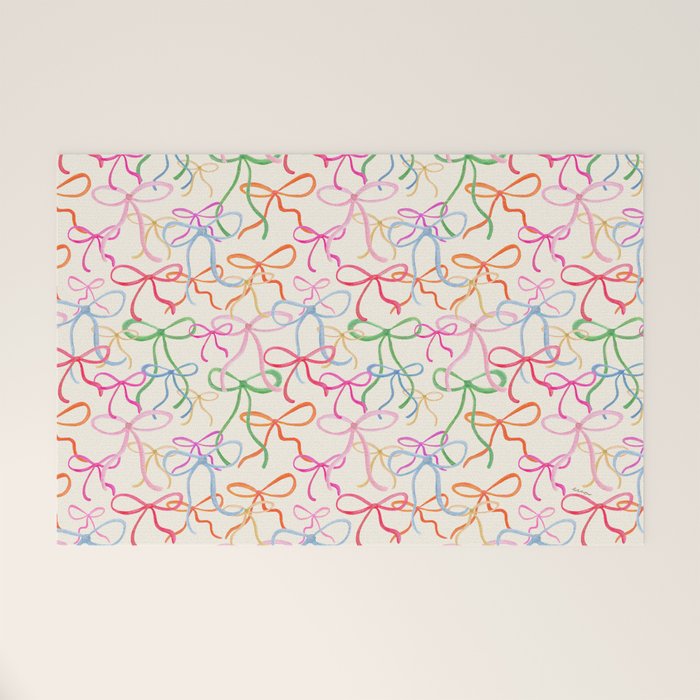 Colorful Coquette Bows  Welcome Mat Gallery Image 1