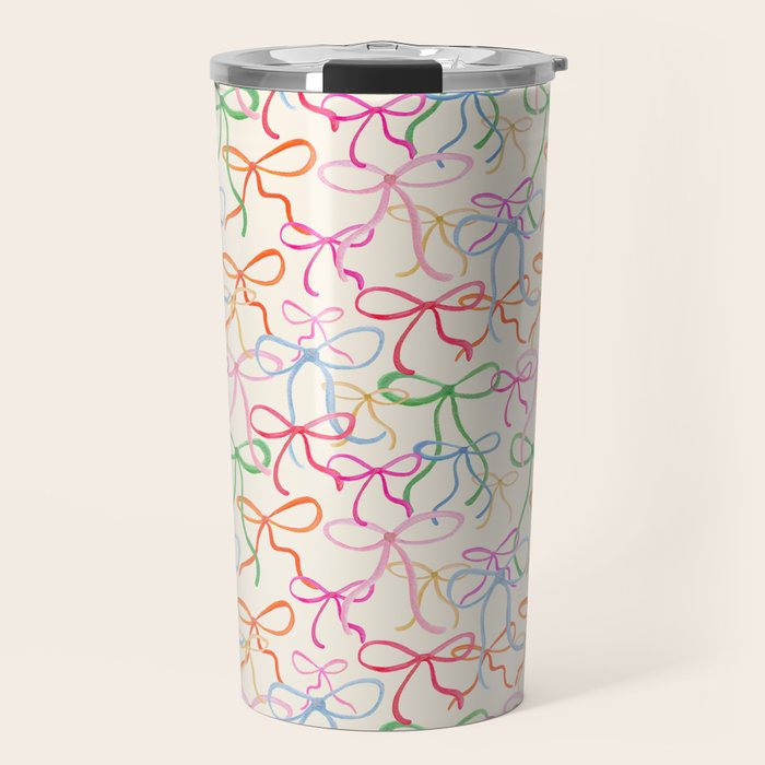 Colorful Coquette Bows  Travel Mug Gallery Image 1