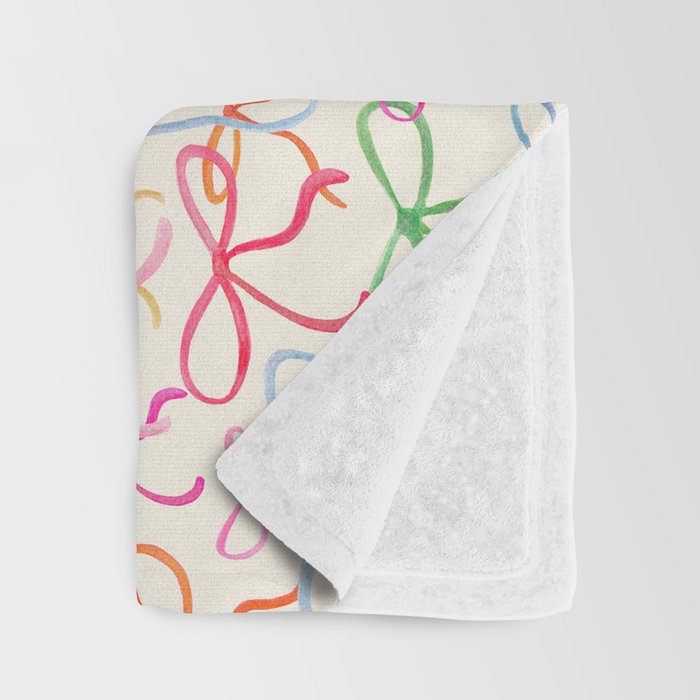 Colorful Coquette Bows  Throw Blanket Gallery Image 3