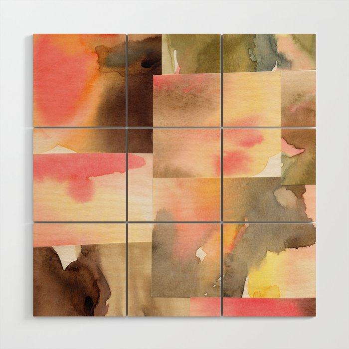 Watercolor Abstract composition 1 Wood Wall Art