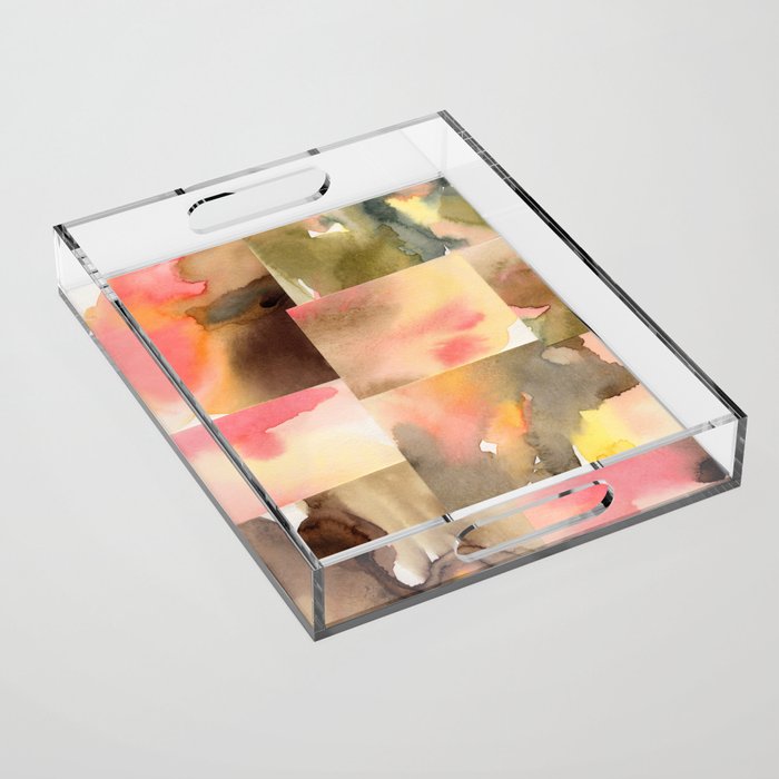 Watercolor Abstract composition 1 Acrylic Tray Gallery Image 1