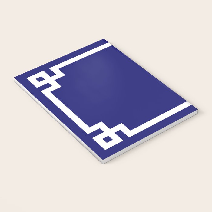 Midnight Blue and White Greek Key Border Notebook Gallery Image 3