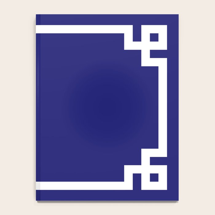 Midnight Blue and White Greek Key Border Notebook Gallery Image 4