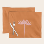 Tall Flower - Floral Minimalism in Pink and Orange Placemat Gallery Image 1