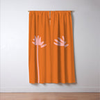 Tall Flower - Floral Minimalism in Pink and Orange Window Curtain Gallery Image 3