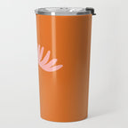 Tall Flower - Floral Minimalism in Pink and Orange Travel Mug Gallery Image 2