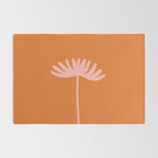 Tall Flower - Floral Minimalism in Pink and Orange Rug Gallery Image 2