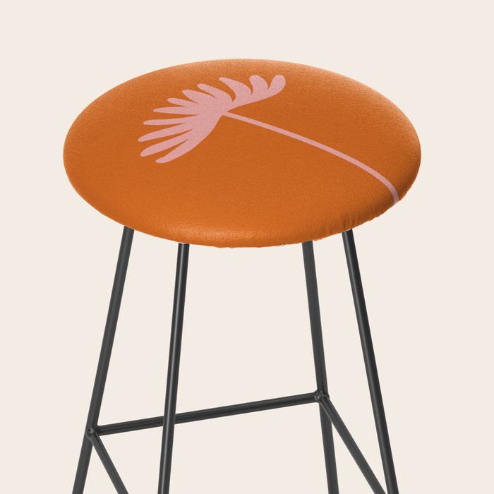 Tall Flower - Floral Minimalism in Pink and Orange Stool Gallery Image 2